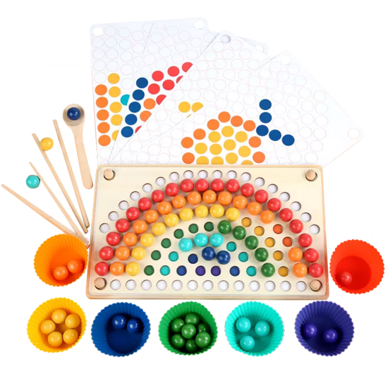 Varavīksnes dēlis ar pērlītēm