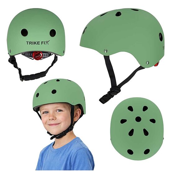 Trike Fix bērnu ķivere LED, tumši zaļa (M)