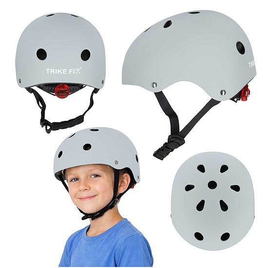 Trike Fix bērnu ķivere LED, pelēka (M)