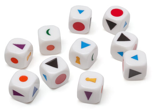 Kauliņi ar runas daļu simboliem