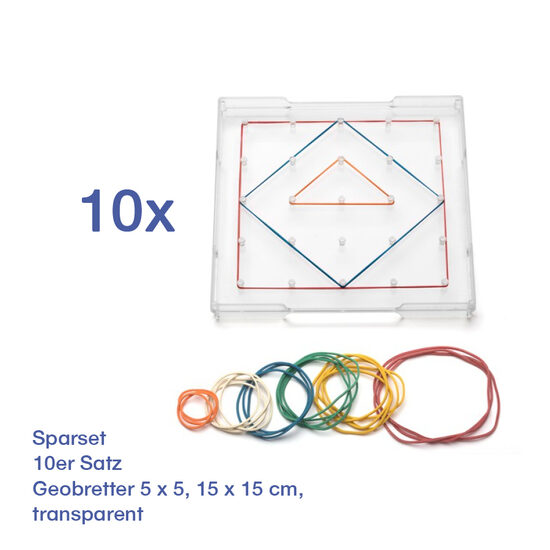 10 Caurspīdīgu 5x5 ģeodēļu komplekts