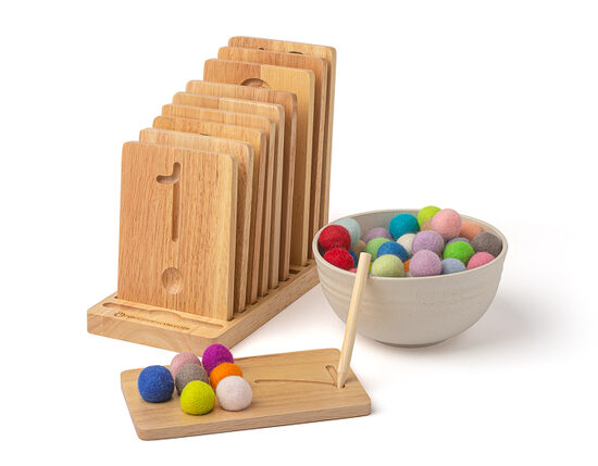 Skaitīšanas tāfeles ar filca bumbiņām