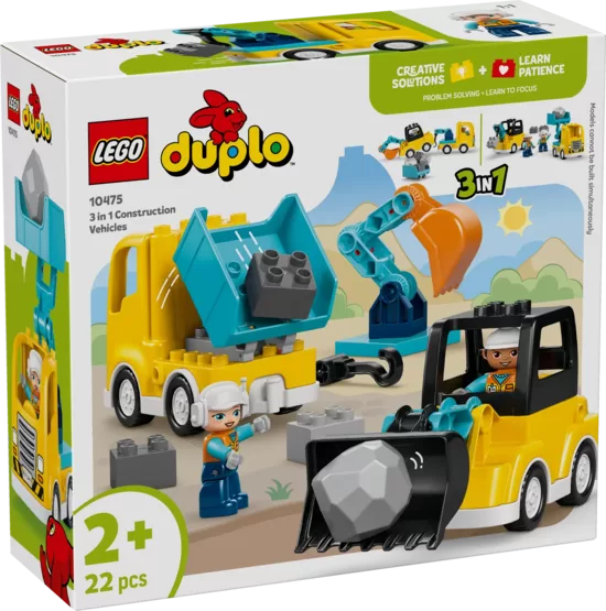 LEGO DUPLO 3 in 1 Celtniecības transportlīdzekļi