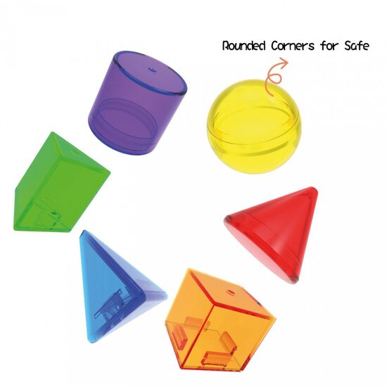 Caurspīdīgu 3D ģeometrisko formu komplekts