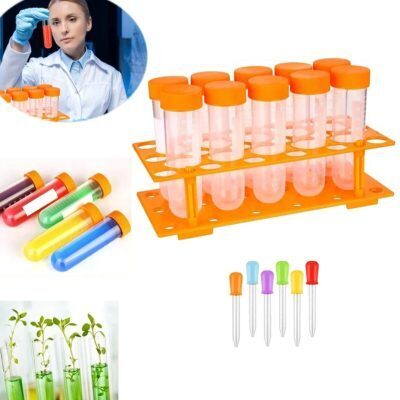 Lielās mēģenes statīva un pipetes