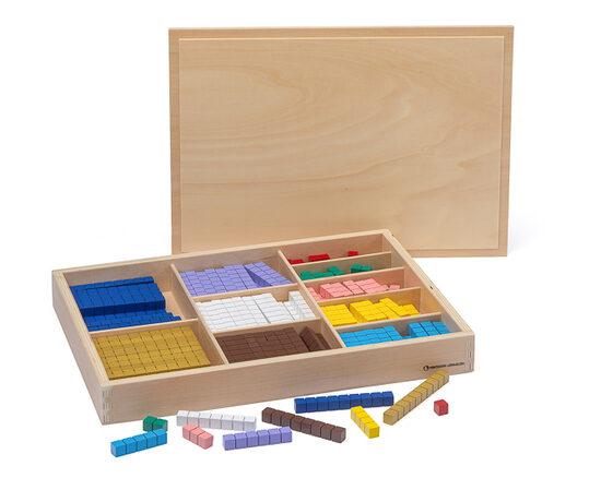 Skaitīšanas stieņi ar rievām Montessori krāsās