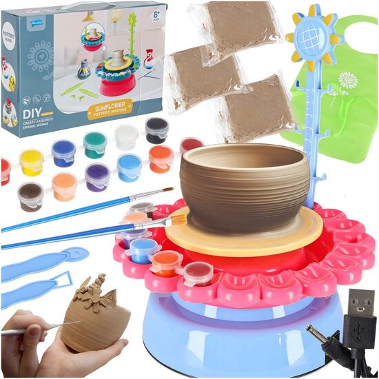 Keramikas ripu radošais komplekts ar mālu un krāsām