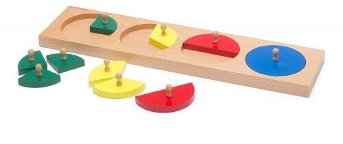 Šķirošanas dēlis ar krāsainām frakcijām