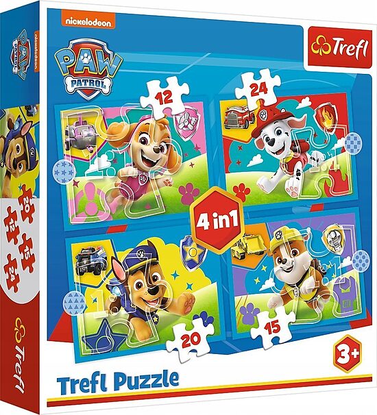 Trefl puzle 4 in 1 Suņu patruļa