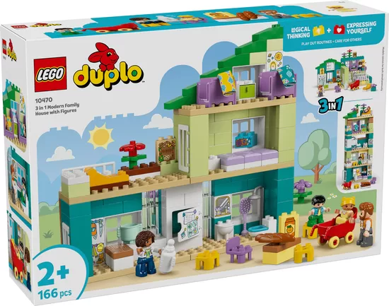 LEGO DUPLO 3 in1 Moderna ģimenes māja ar figūrām