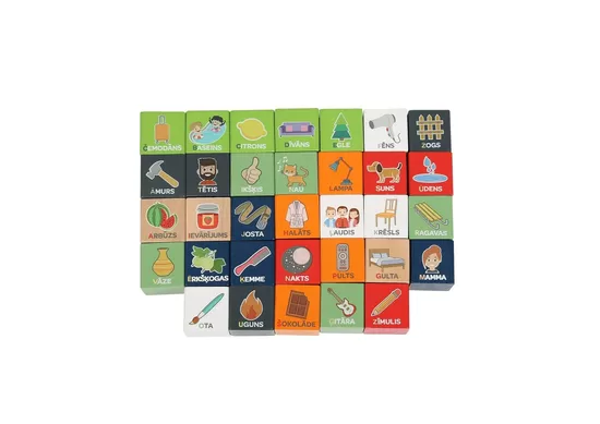 BO koka klucīši alfabēts un vārdi latviešu valodā