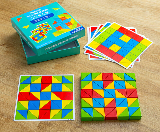 Krāsainie trīsstūri ar uzdevumiem