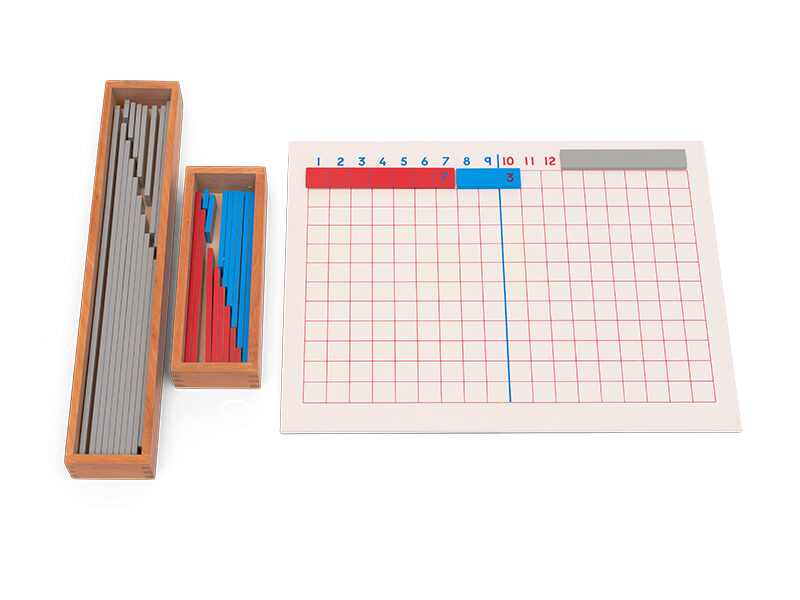 Montesori materiāls. Līstes ar tabulu - atņemšana